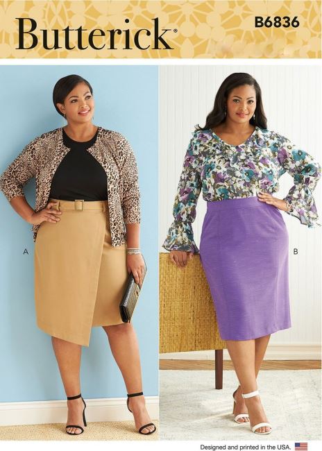 Strih Butterick na dámske sukne vo veľkosti 42-50 B6326-F5