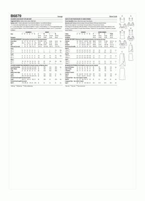 Strih Butterick na sukni vo veľ. 32-40 B6818-A5 (1)
