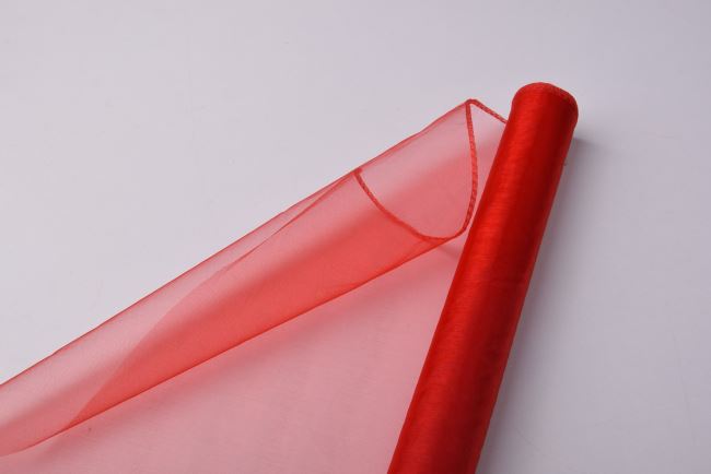 Organzová stuha v červenej farbe 48,5 cm 06074