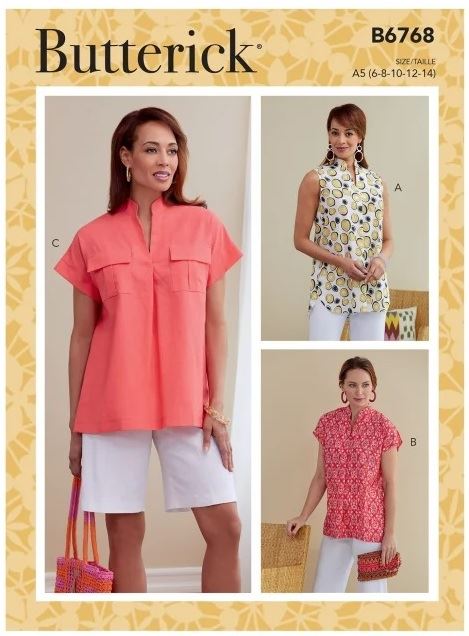Strih Butterick na dámsku tuniku vo vel.32-40 B6768-A5