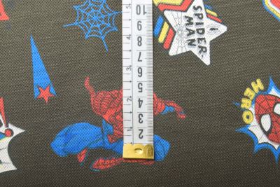 1 m bavlneného úpletu v khaki farbe s potlačou Spider-Man DS-KUP149 (1)