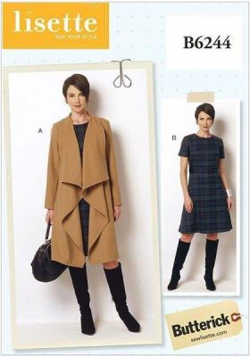Strih Butterick na kabát a šaty vo veľkosti 18W-24W B6244-RR