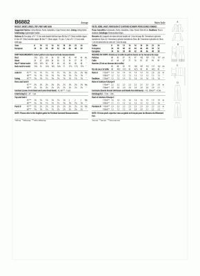 Strih Butterick na dámske oblečenie vo veľ. 42-50 B6882-F5 (1)