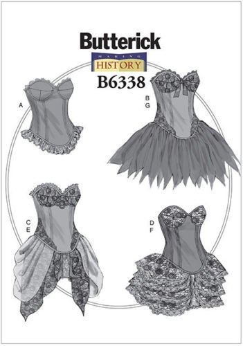 Strih Butterick na korzet vo veľkosti 32-40 B6338-A5