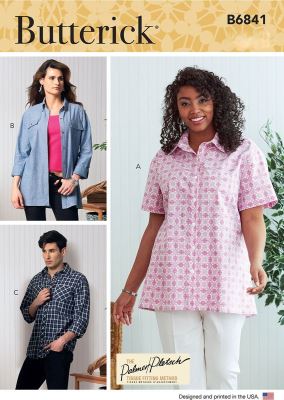 Strih Butterick na dámsku blúzku vo veľkosti 44-52 B6684-E5