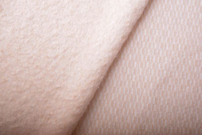 Kabátová látka v béžovej farbe s vlasom DS-GL2106
