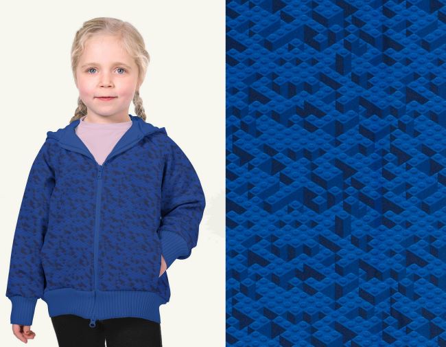 Softshell v modrej farbe s digitálnou potlačou kociek lega 20433/005