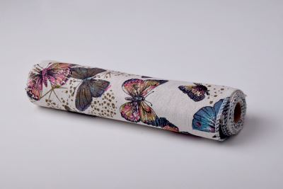 Ľaná stuha s potlačou motýľov 28 cm 07161 (3)