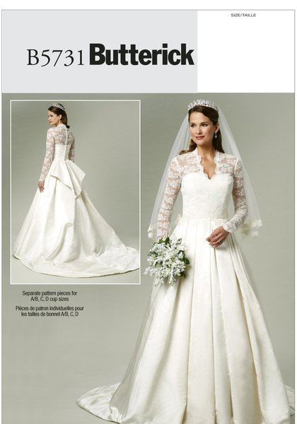 Strih Butterick na svadobné šaty veľ. 32-40 B5731-A5