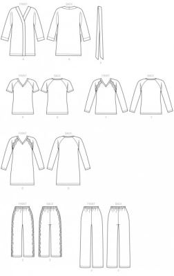 Strih Butterick na dámske pyžamo vo veľkosti Lrg-Xxl B6428-ZZ (1)