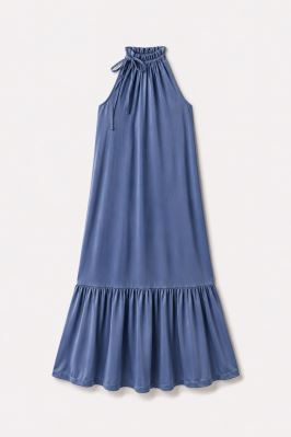 Set na šitie šiat so zaväzovaním z umelého hodvábu Silky v modrej farbe SET92 (1)