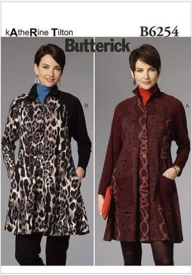 Strih Butterick na dámsky kabátik vo veľkosti Xsm-Med B6254-Y