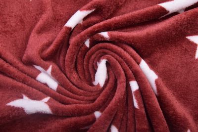 Wellness fleece vo vínovej farbe so vzorom hviezdičiek S2458R-3691 (4)
