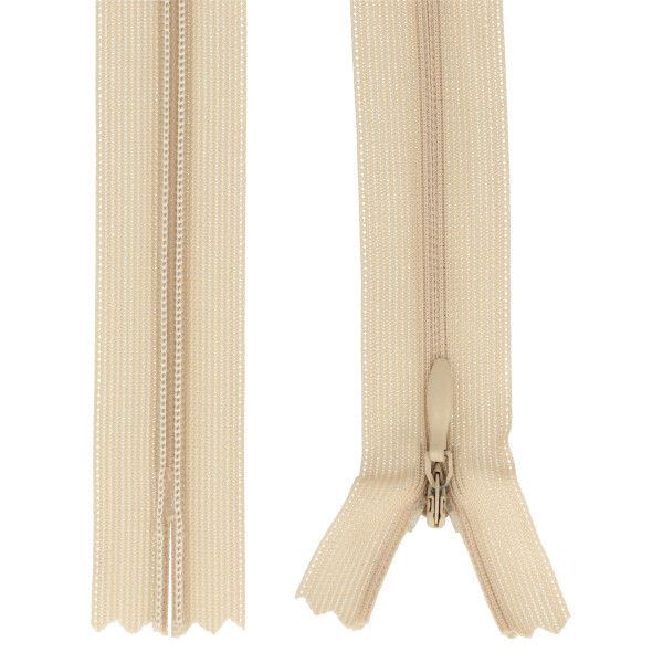Skrytý zips béžovej farby 18cm I-3W0-18-277