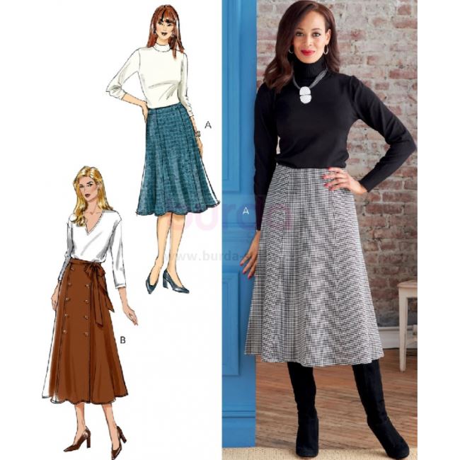 Strih Butterick na sukni vo veľ. 42-50 B6866-F5