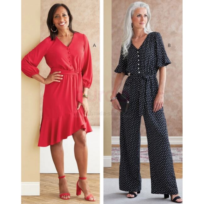Strih Butterick na dámske šaty a overal vo veľ. 32-40 B6779-A5