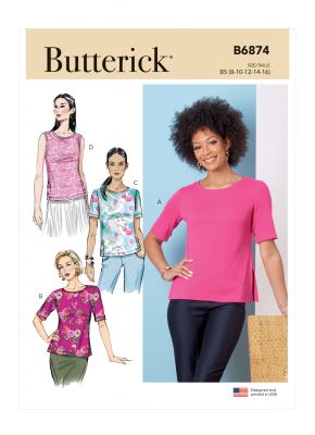 Strih Butterick na dámske tričká vo veľ. 42-50 B6874-F5