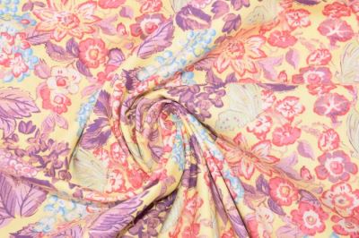 Americká bavlna na patchwork v žltej farbe s kvetmi 199PYOPM/128 (3)
