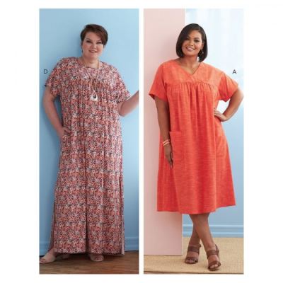 Strih Butterick na voľné šaty vo veľ. 18W-24W B6755-RR