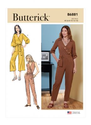 Strih Butterick na dámsky overal vo veľ. 42-50 B6881-F5
