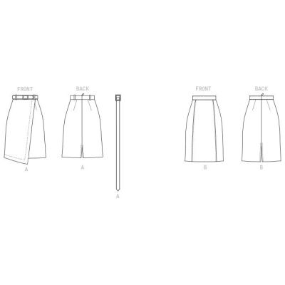 Strih Butterick na dámske sukne vo veľkosti 42-50 B6326-F5 (1)