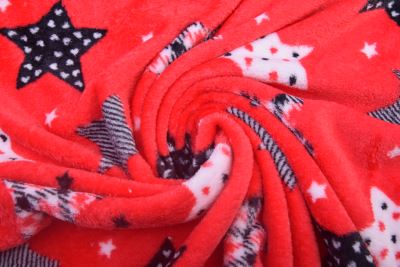 Wellness fleece v červenej farbe s potlačou hviezdičiek S2460R-3681 (4)