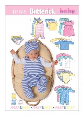 Strih Butterick na dojčenské oblečenie Med-Lrg-Xlg B5585/Medium Strih Butterick na dojčenské oblečenie Med-Lrg-Xlg B5585/Medium