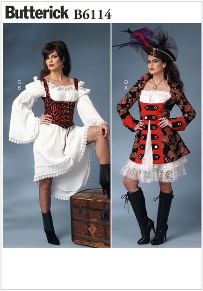 Strih Butterick na karnevalový kostým vo veľkosti 42-50 B6114-E5