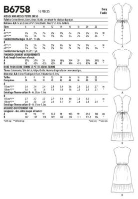 Strih Butterick na zapínacie šaty vo veľ. 40-48 B6758-E5 (1)