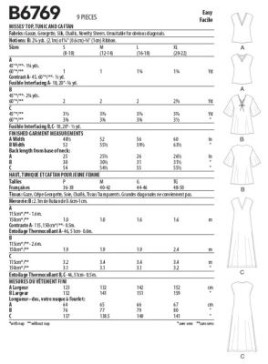 Strih Butterick na šaty a tričko vo veľ. S-XL B6769-A (1)