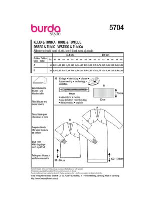 Strih na voľné šaty s rukávom a tričko vo veľ. 46-60 5704 (1)
