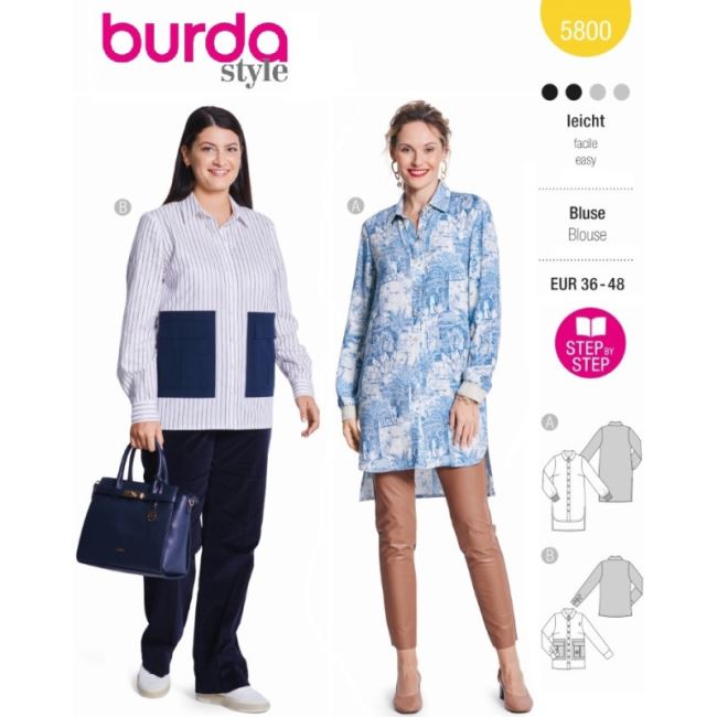 Strih na voľnú blúzku vo veľ. 36-48 5800