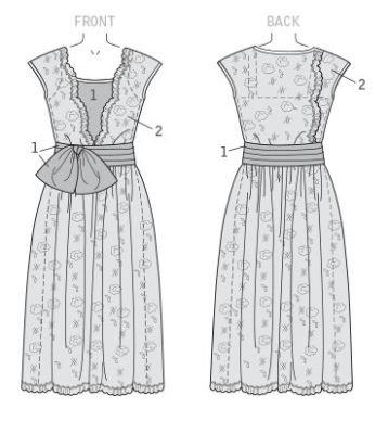 Strih Butterick na dámske historické šaty vo veľkosti 32-40 B6399-A5 (1)