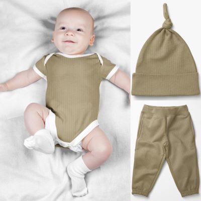 Rebrovaný úplet z kolekcie BABY olivový 18497/026 (1)