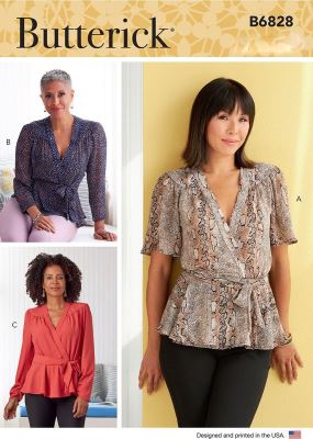 Strih Butterick na dámsku blúzku vo veľkosti 44-52 B6710-E5