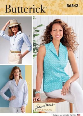 Strih Butterick na dámsku blúzku vo veľkosti 44-52 B6684-E5