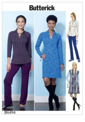 Strih Butterick na dámske oblečenie vo veľkosti 42-52 B6494-E5